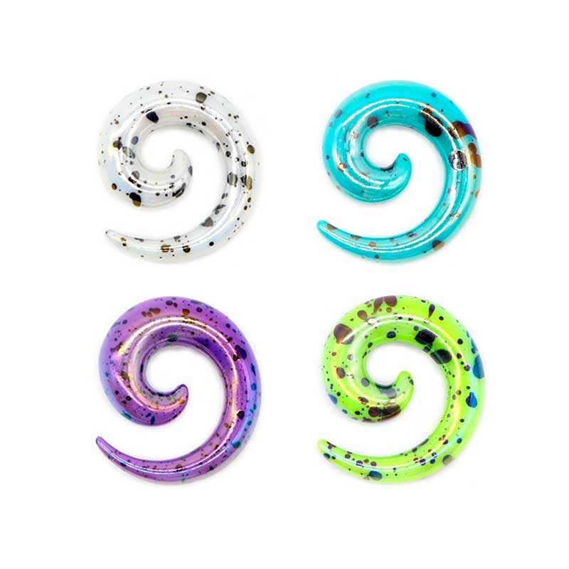 ACRYLIC EAR STRETCH - SPIRAL COLORS STAINS