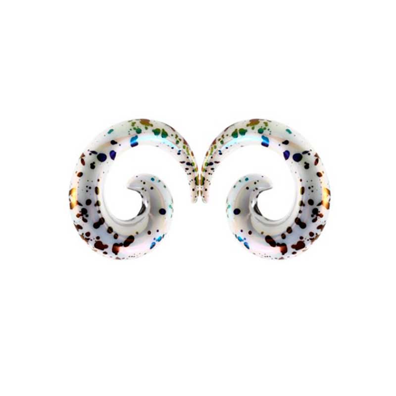 ACRYLIC EAR STRETCH - SPIRAL COLORS STAINS