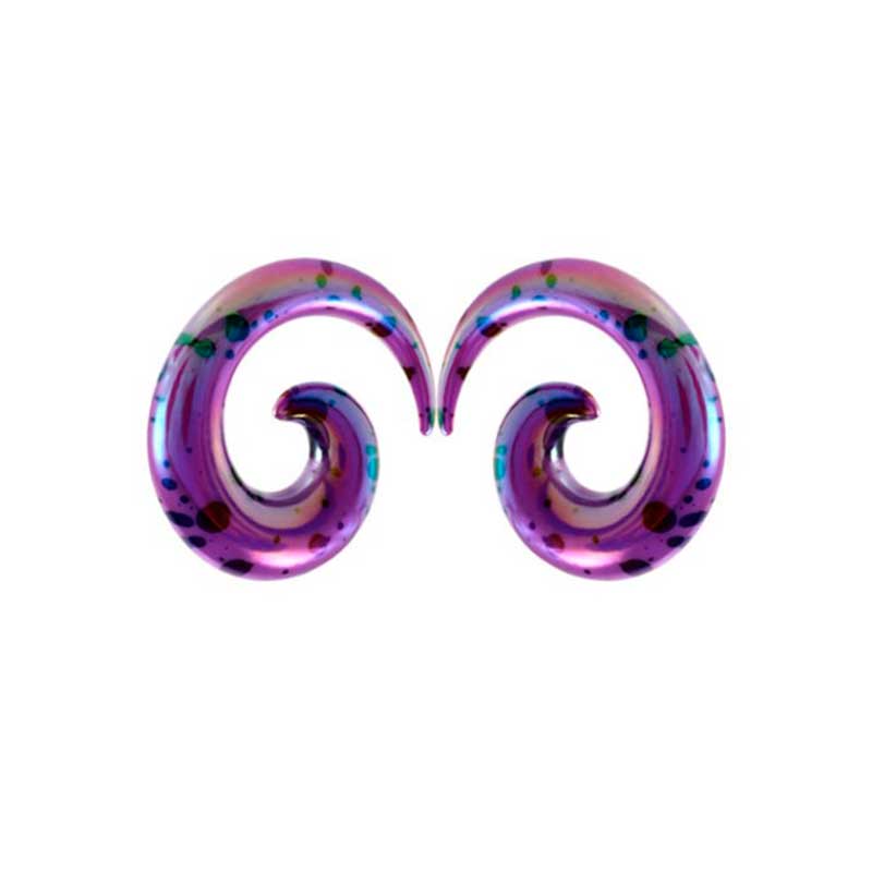ACRYLIC EAR STRETCH - SPIRAL COLORS STAINS