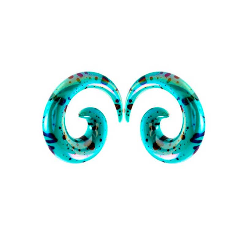 ACRYLIC EAR STRETCH - SPIRAL COLORS STAINS