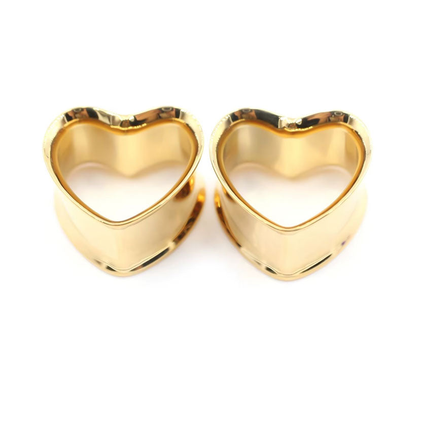 TITANIUM HEART SHAPE EAR TUNNEL