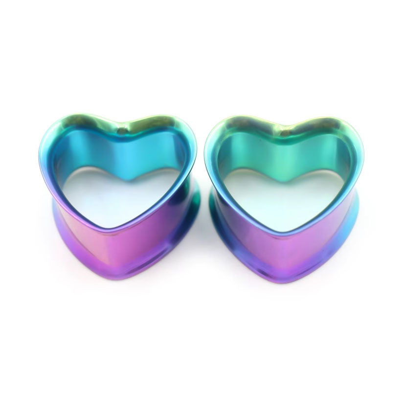 TITANIUM HEART SHAPE EAR TUNNEL