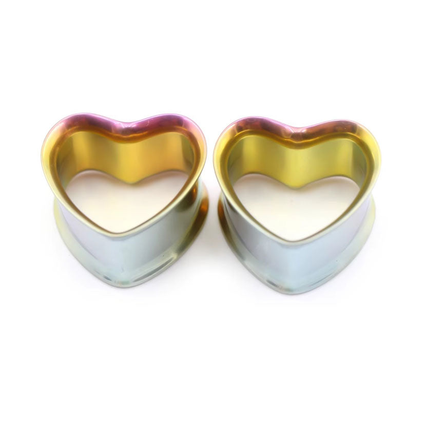 TITANIUM HEART SHAPE EAR TUNNEL