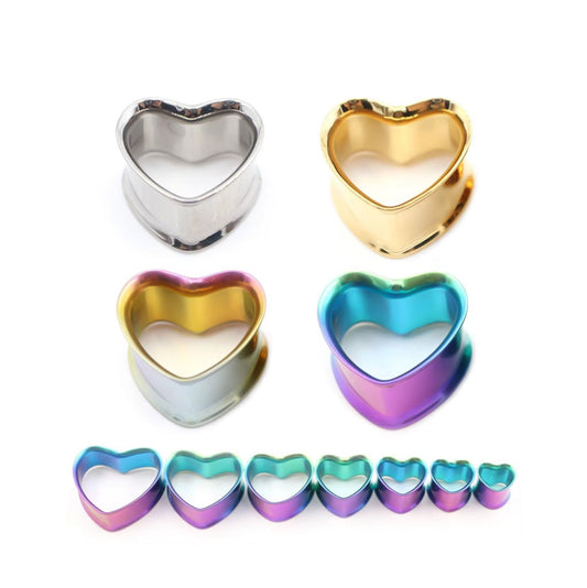 TITANIUM HEART SHAPE EAR TUNEL