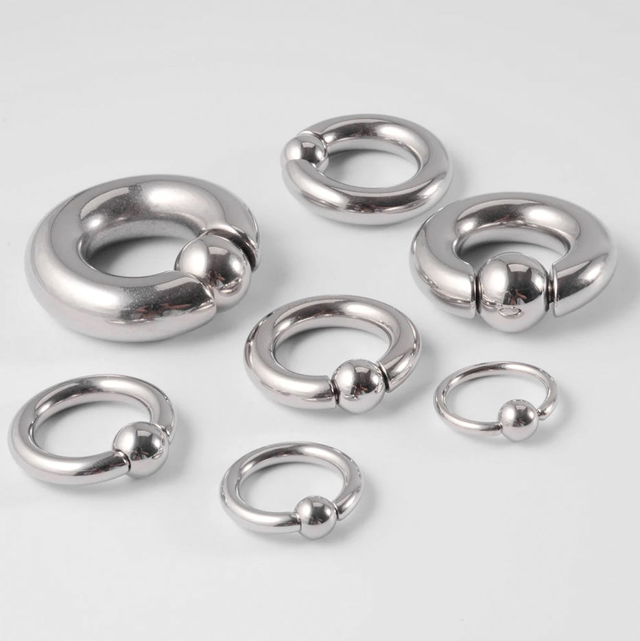 Captive Ball Closure Ring Piercing – Steel | Vint'Age – Vint'Age Plugs ...