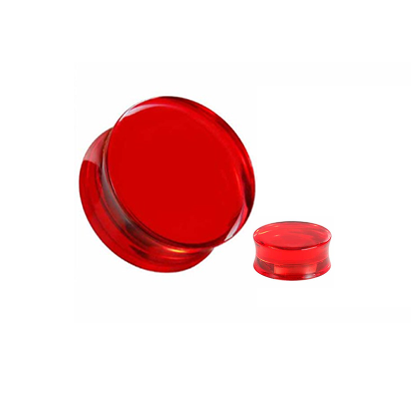 RED TRANSLUCENT ACRYLIC PLUG