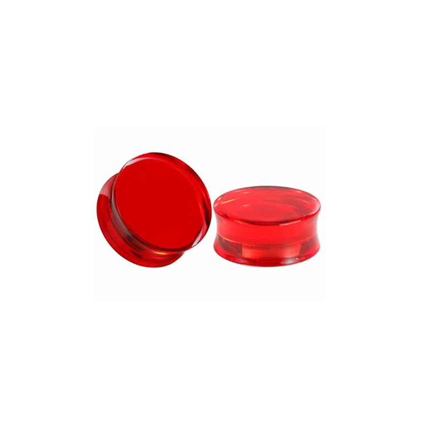 RED TRANSLUCENT ACRYLIC PLUG