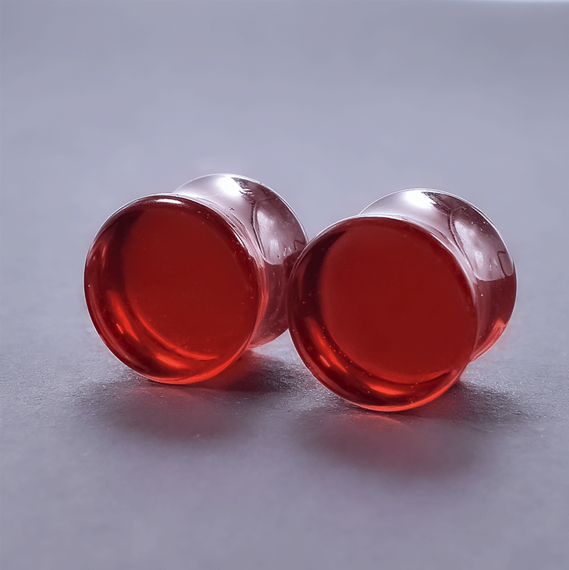 PLUG ACRÍLICO TRANSLÚCIDO ROJO
